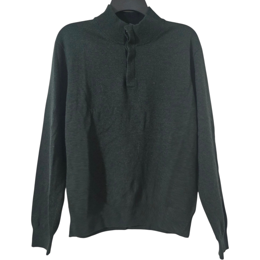 Henley Lamb's Wool Green Sweater Size Medium Jos A Bank Executive Collection